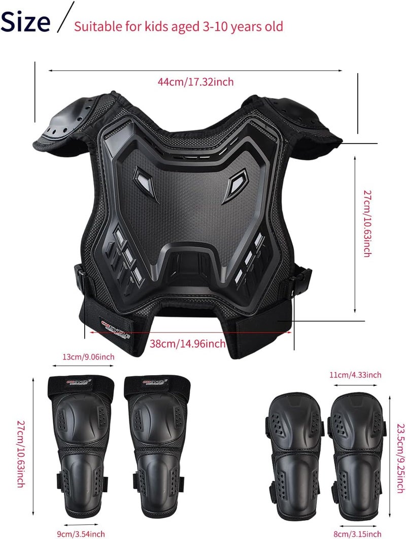 CHCYCLE Kids Dirt Bike Gear Motorcycle Armor Suit Chest Protector with Knee Pads Elbow Pads for Youth Mountain Biking Cycling Skating - Image 5